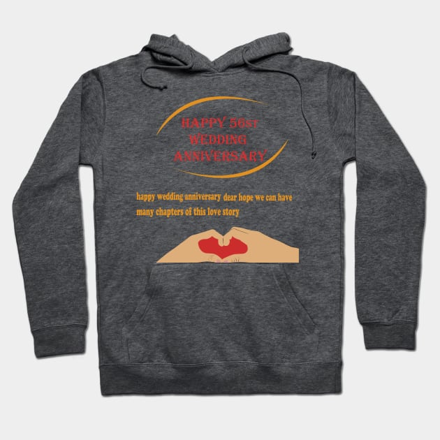 happy 56st wedding anniversary Hoodie by best seller shop